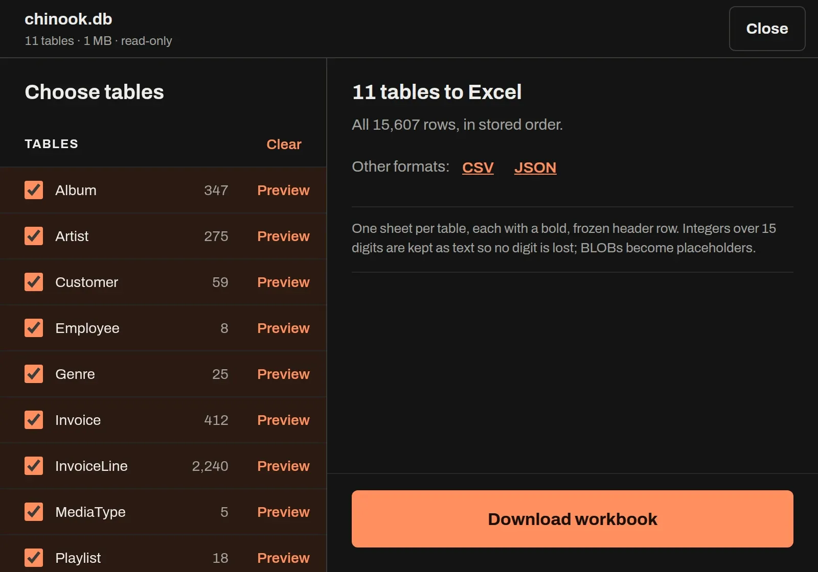 OpenSQLite screenshot
